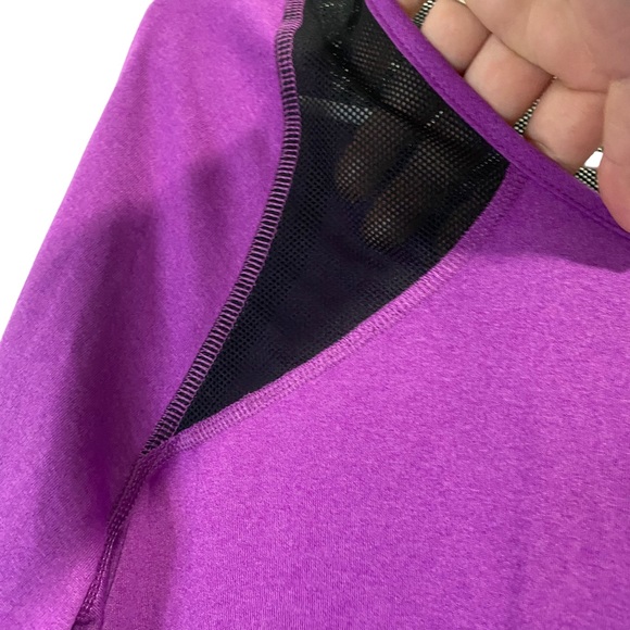 Nike Dri-Fit Purple Long Sleeve Top Mesh Sheer Cutout’s-L - Picture 3 of 10